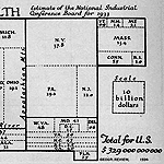 Raisz Erwin �ltal k�sz�tett kartogram-t�rk�p